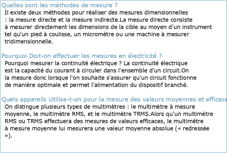 Méthodologie Matière : TP Mesures électriques et électroniques UC1