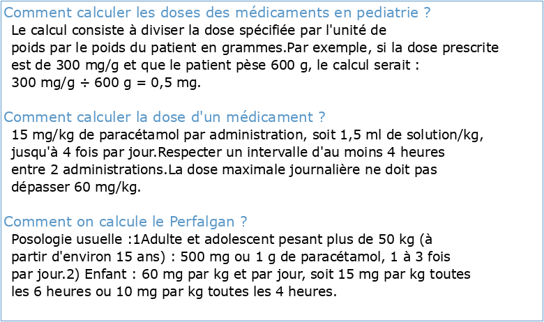 TD 3 Soutien Calculs doses pédiatriques + CORRIGES Plateforme