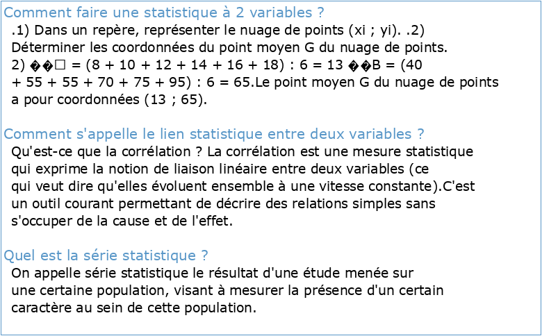 Série statistique à deux variables