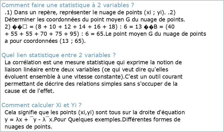 Série statistique à deux variables A
