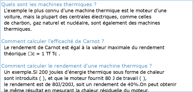 Chapitre IX : Machines thermiques