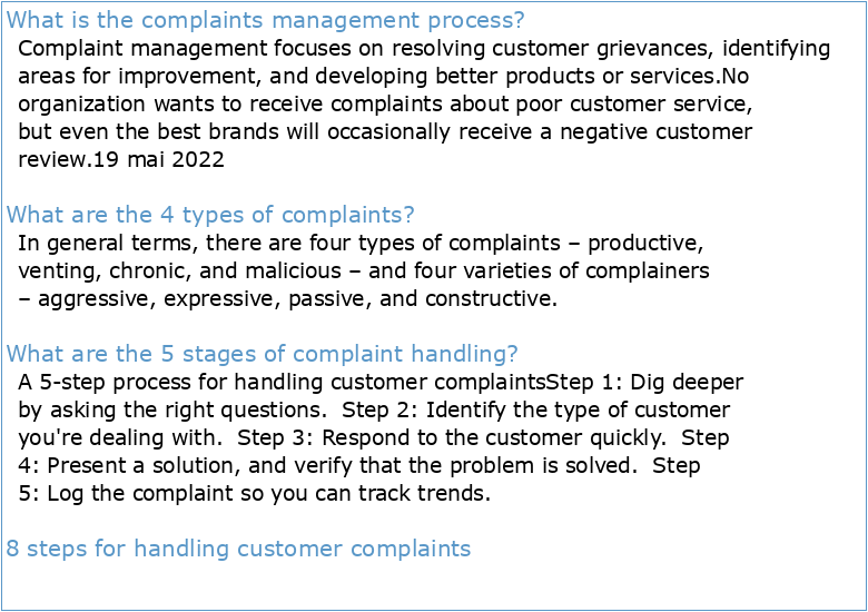 complaints management