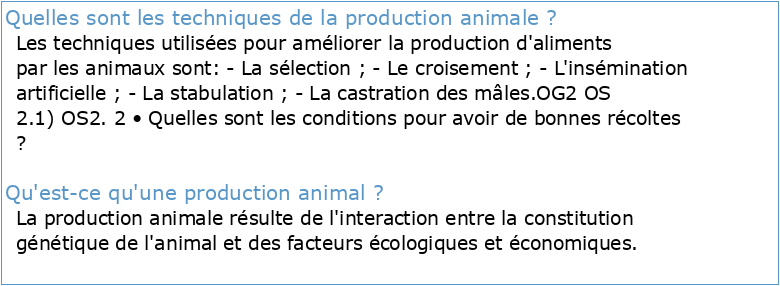 Guide ASEG de la production animale et de l’élevage