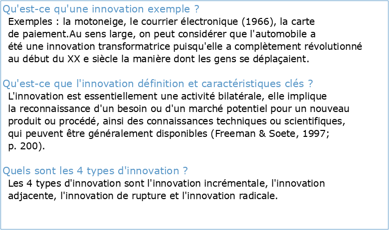 Comment définir l'innovation