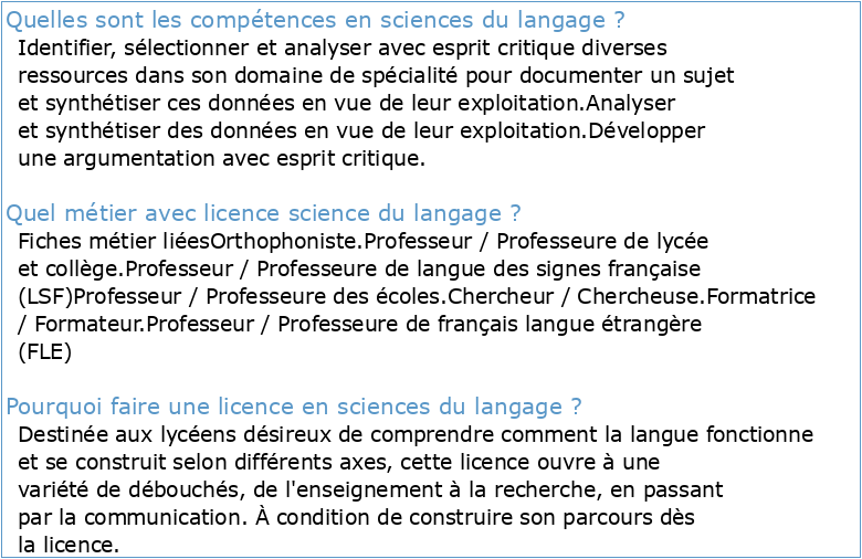 Rapport d'évaluation Licence Sciences du langage