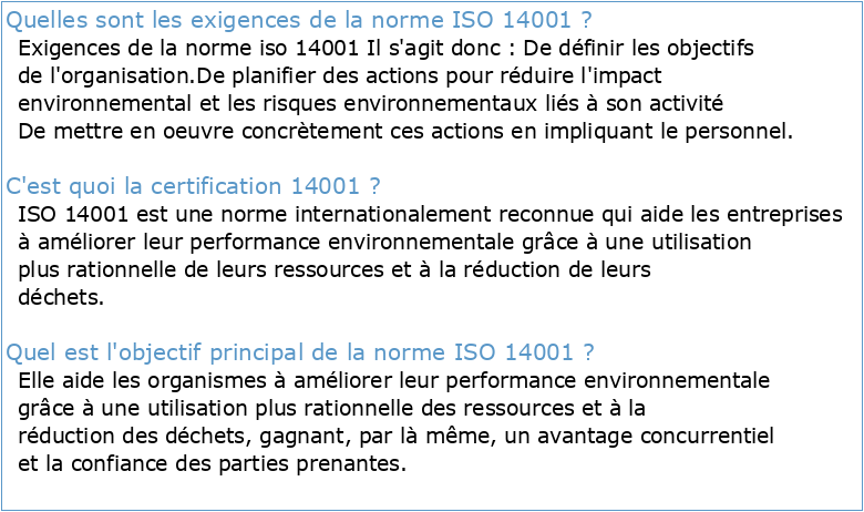 Support ISO 14001