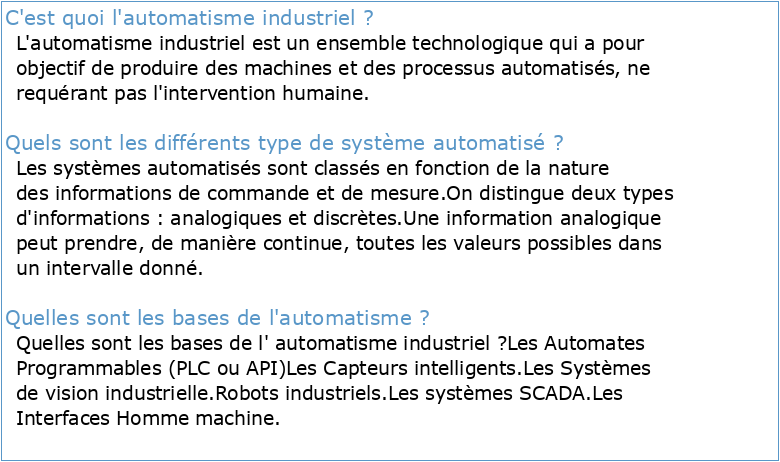 Automatismes industriels