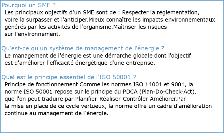 Guide du Système de Management de l'Énergie (SME) pour les