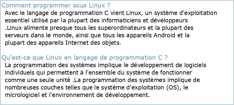 Programmation Système (en C sous linux)