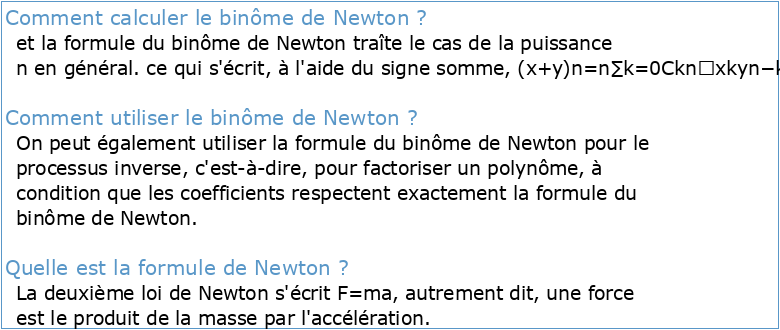 Binôme de Newton
