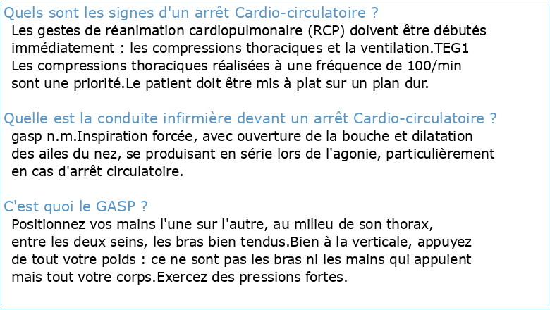 CHAPITRE 13 Arrêt cardiaque ITEM 331 – Arrêt cardiocirculatoire