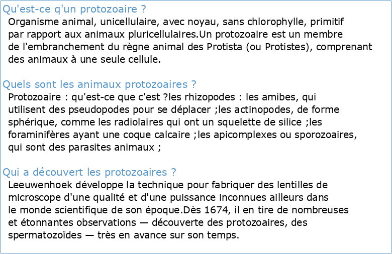 Zoologie / Protozoaires Intro/Dr Lehman LG
