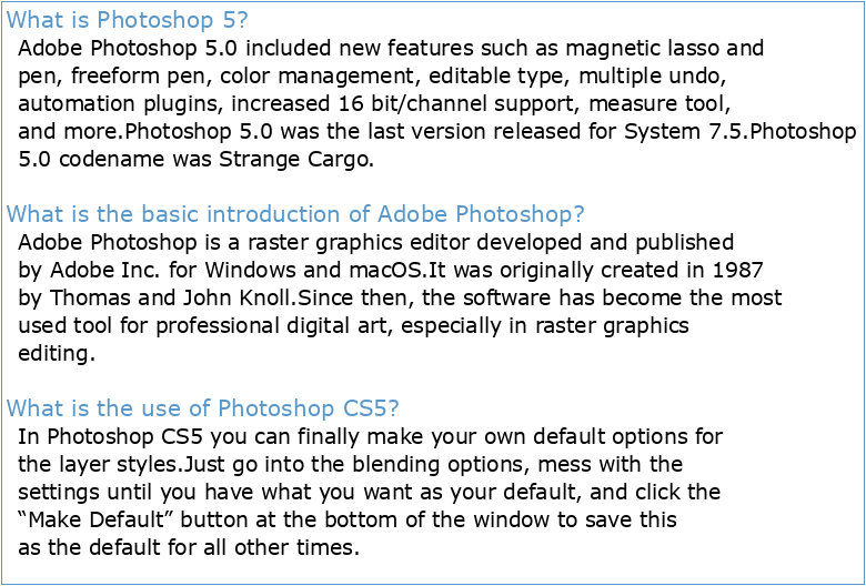 Introduction to Adobe Photoshop 5