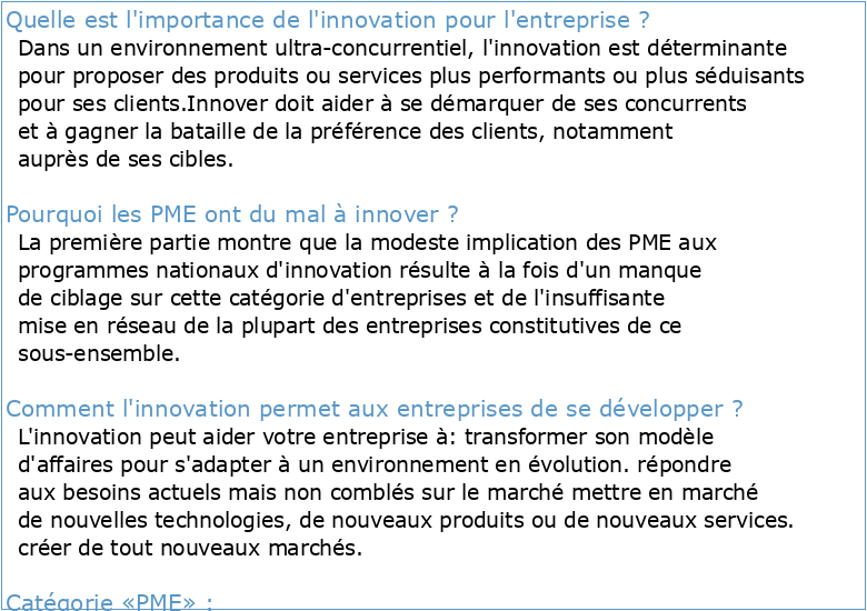 L'innovation et la PME au Maroc ( PDF