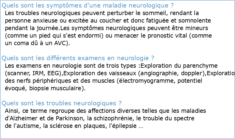 Sémiologie Neurologique