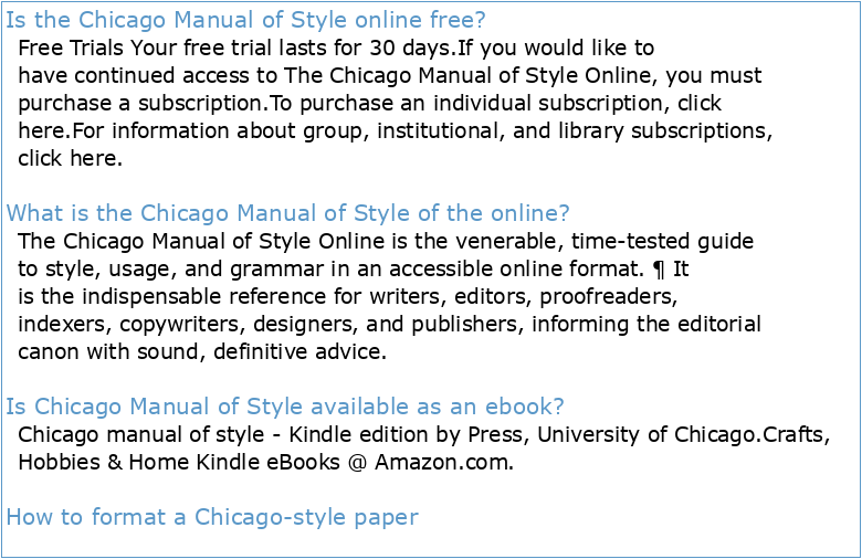 The Chicago Manual of Style Online