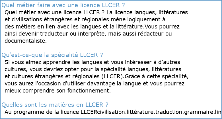 Langues littératures et civilisations étrangères et régionales (LLCER)