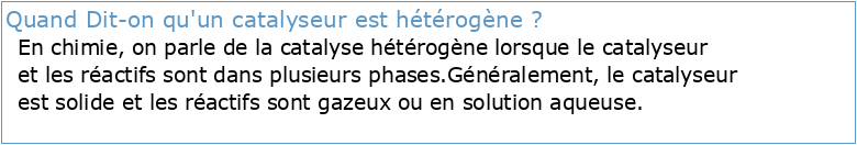 Phénomènes de surface et Catalyse hétérogène