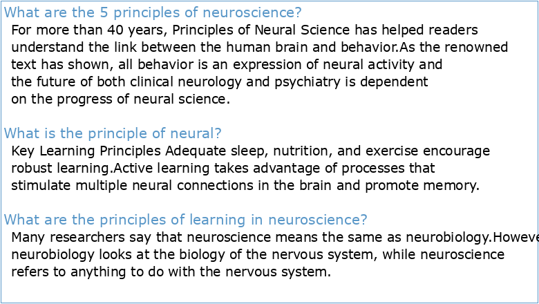 Principles of Neural Science Sixth Edition