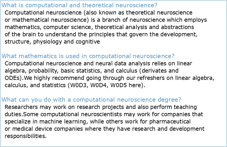 Theoretical Neuroscience Computational and Mathematical