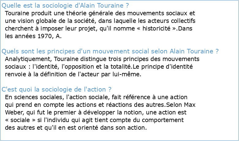 Alain Touraine Sociologie de l'action (1965)
