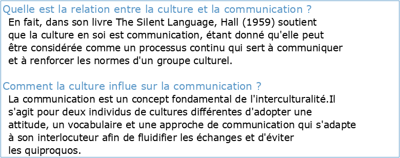 Relation culture communication et participation en contexte éducatif