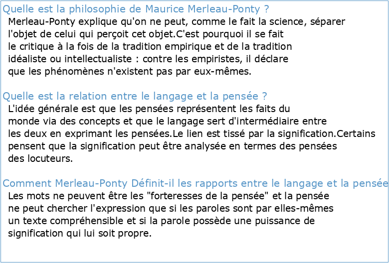 Maurice Merleau-Ponty Le Problème de la parole : cours au