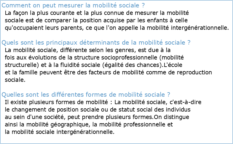 Chapitre 5 : Comment rendre compte de la mobilité sociale ? B