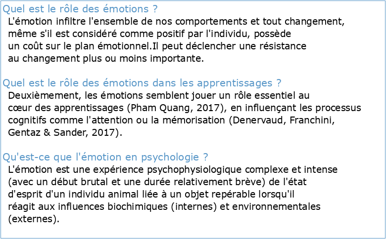 La place des émotions en psychologie et leur rôle dans les