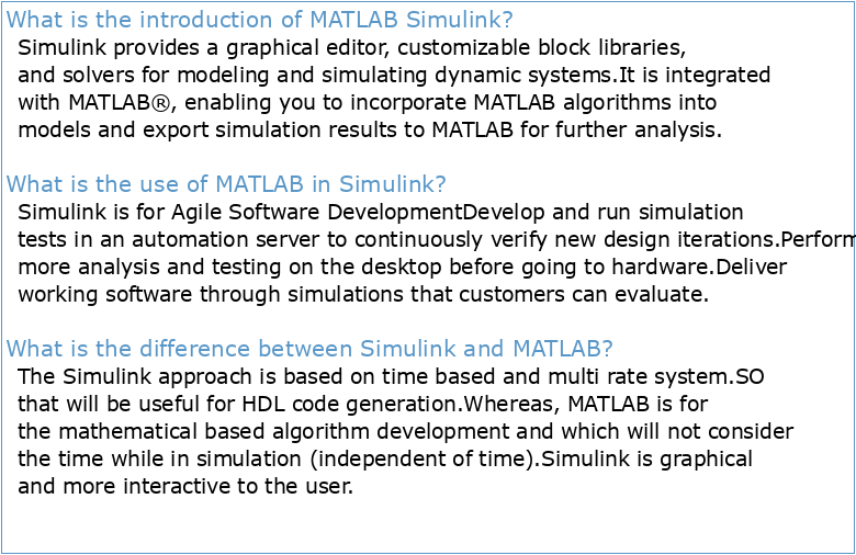 Introduction to MAtlAb and SIMulInk