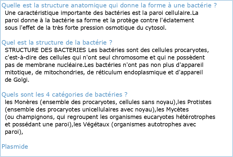 Structure et physiologie de la bactérie : Anatomie