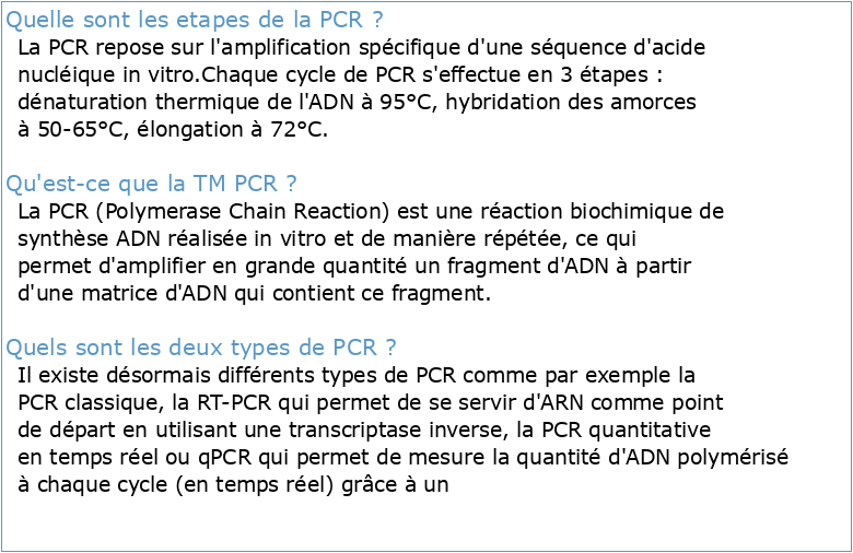 CHAPITRE V: La Technique PCR