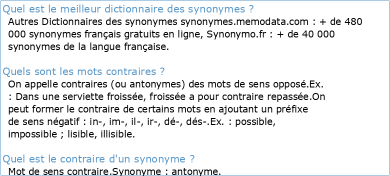 Dictionnaire De Synonymes Et Contraires (2022)