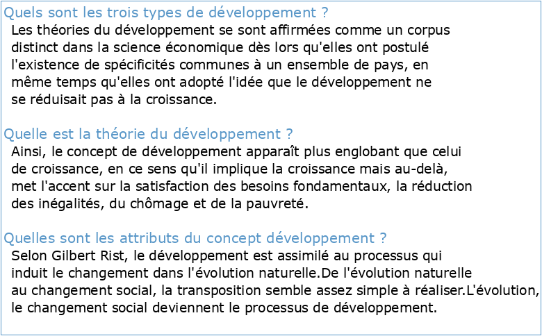 Le concept de développement