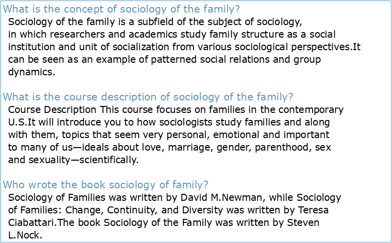 SOC-103 Sociology of Family