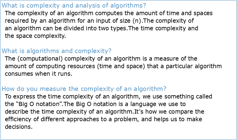 CSC 344 – Algorithms and Complexity Analysis of Algorithms