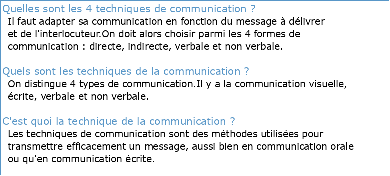 Techniques de communication et de présentation