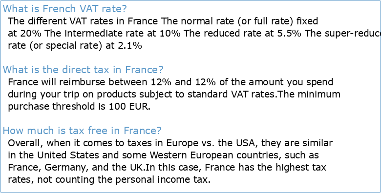 The French Tax System