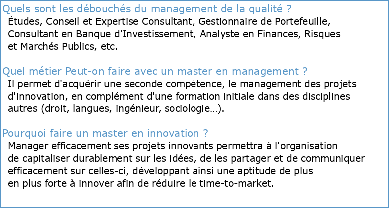 MASTER-Management de l'innovation PT Management de la qualite