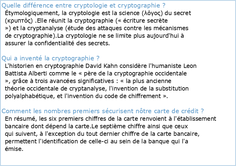Théorie des Nombres et Cryptographie en France
