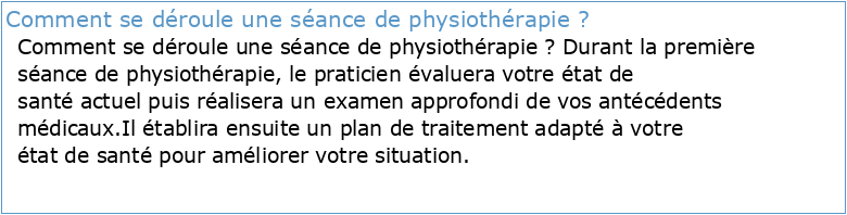 Physiothérapie Procédure: E Lare A Schnell J De Buretel