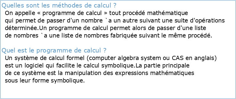 Cours calcul formel