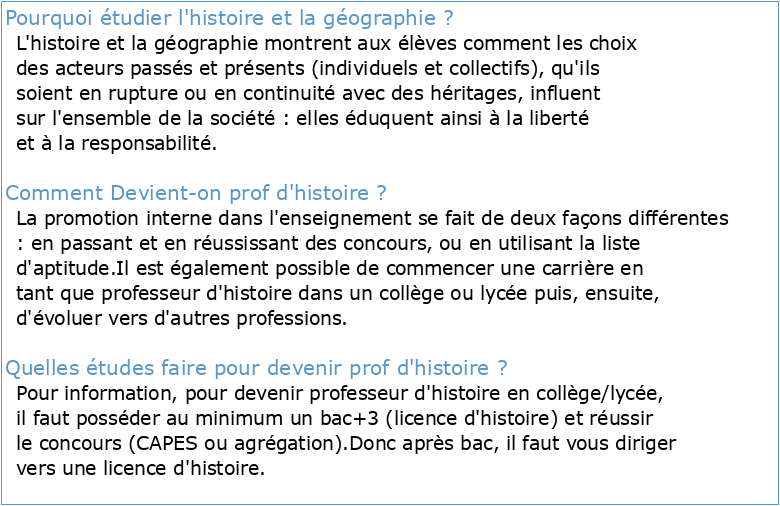 A L'attention Des Professeurs de Lettres-Histoire-Geographie