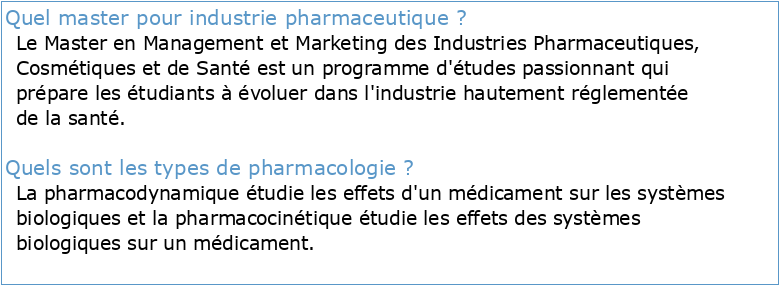Evaluation du master Sciences du médicament de l'Université Paris