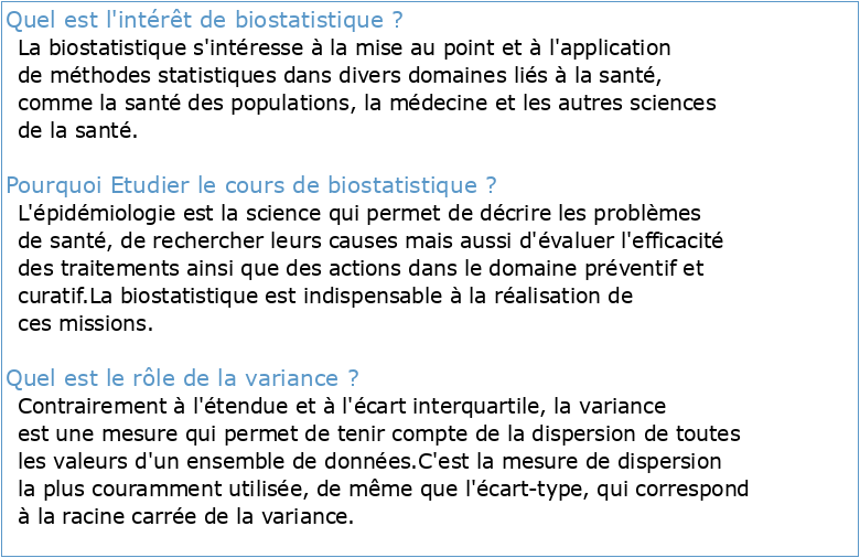 3 Module : Bio Statistique