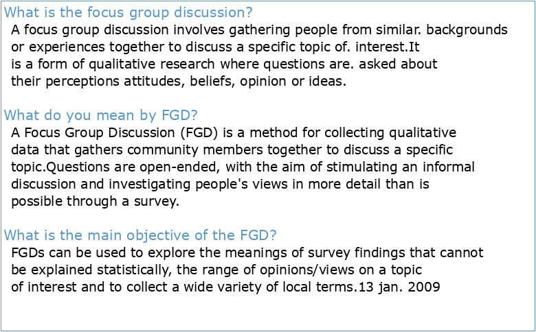 What is Focus Group Discussion (FGD)?