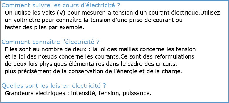 SUPPORT DE COURS D’ELECTRICITE GENERALE