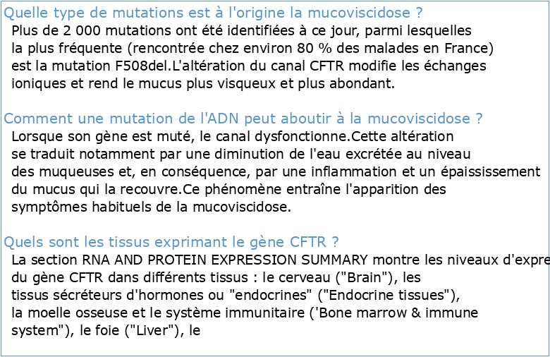 Etudes moléculaire et cellulaire des mutations du gène CFTR