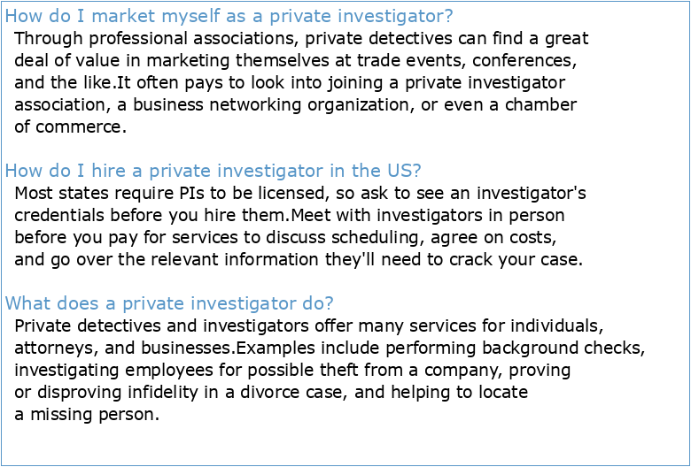 Application for Private Investigator