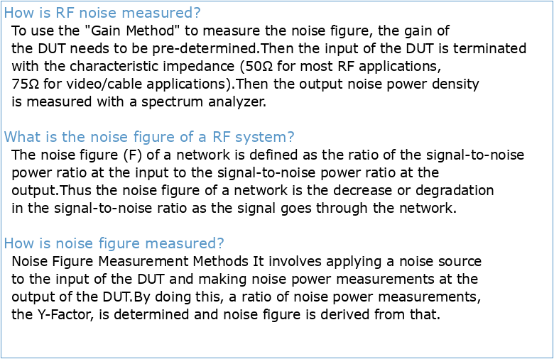 Fundamentals of RF and Microwave Noise Figure Measurements